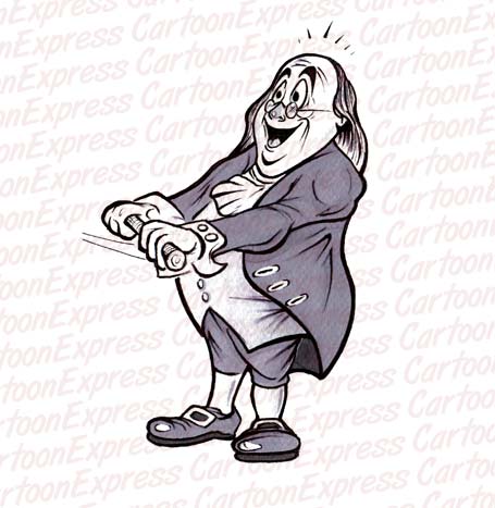 Ben Franklin flying kite